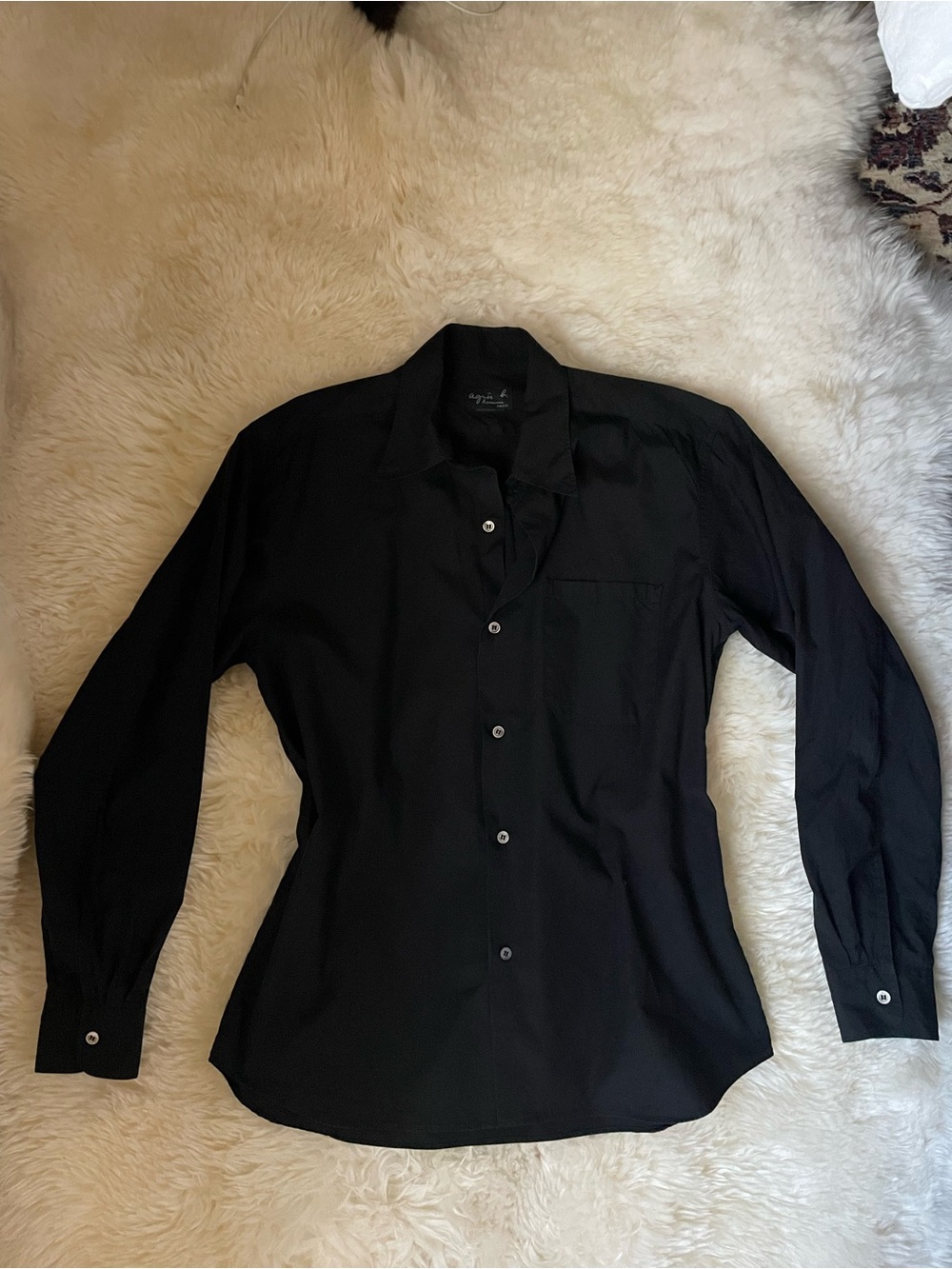 Vintage Agnes B. Homme men’s black button up shirt